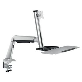 LogiLink Poste de travail assis-debout, pour 1 écran, argent