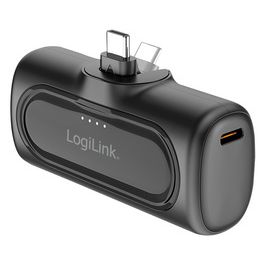 LogiLink Powerbank, 5.000 mAh, 2x USB-C, schwarz