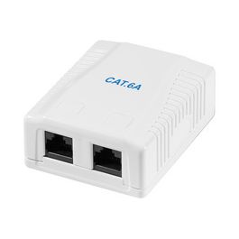 LogiLink Prise RJ45 cat. 6A avec boîtier en saillie, 2x RJ45