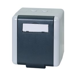 LogiLink Prise RJ45 cat.6A Outdoor, pour 2x RJ45, gris