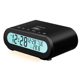 LogiLink Radio-réveil digital avec veilleuse, noir