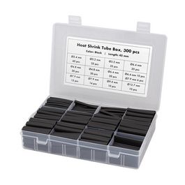 LogiLink Set de gaines thermorétractables, 300 pièces, noir