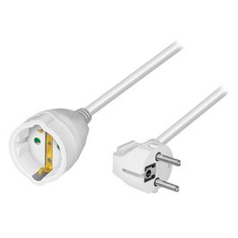 LogiLink Rallonge électrique avec prises terre, 2 m, blanc