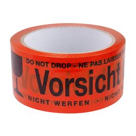 LogiLink Signalklebeband "Vorsicht Glas"!, rot, aus PP x6
