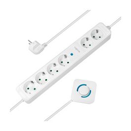 LogiLink Steckdosenleiste, 6-fach, 4 mit Fußschalter, weiß