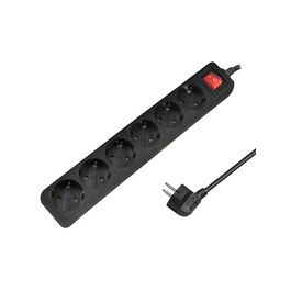 LogiLink Steckdosenleiste, 6-fach, mit Schalter, schwarz