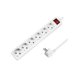 LogiLink Steckdosenleiste, 6-fach, mit Schalter, weiß