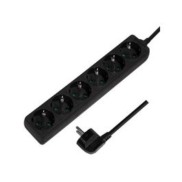 LogiLink Steckdosenleiste, 6-fach, ohne Schalter, schwarz