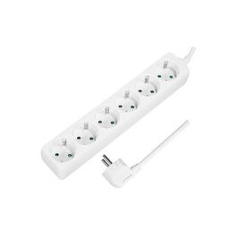 LogiLink Steckdosenleiste, 6-fach, ohne Schalter, weiß