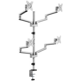 LogiLink Support 4 écrans, longeur du bras: 447 mm, argent