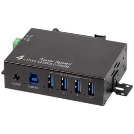LogiLink Hub industriel USB 3.0, 4 ports, noir
