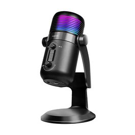 LogiLink USB Mikrofon mit RGB-Licht, Cardioid, schwarz