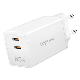 LogiLink Chargeur secteur USB, 2x USB-C PD, 65 W, blanc
