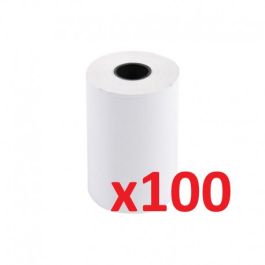 Bobines thermiques pour terminal carte bancaire PK100-57-40-12 Sans BPA - Lot de 100 (57 mm x 40 mm x 12 mm)
