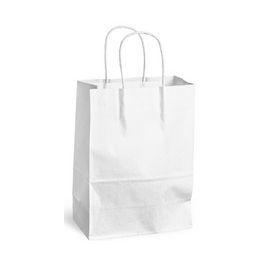 MAILmedia Sac en papier avec cordelette, 28,8 litres, blanc
