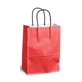 MAILmedia Sac en papier avec cordelette, 8,7 litres, rouge