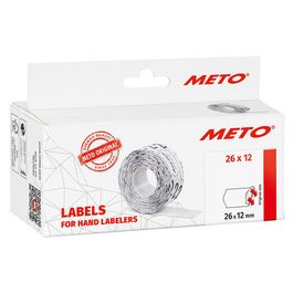 METO Étiquette pour étiqueteuse de prix, 26 x 12 mm, blanc