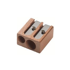 M+R Taille-crayon duo, en bois, forme de bloc