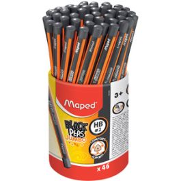 Maped Crayon de papier BLACK'PEPS JUMBO, dureté:HB,pot de 46