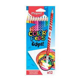 Maped Crayons de couleur COLOR'PEPS, effaçable, étui de 12