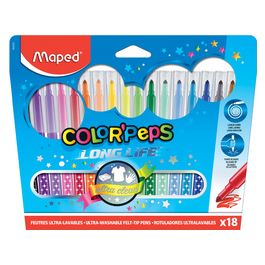 Maped Feutre COLOR'PEPS LONG LIFE, étui carton de 18