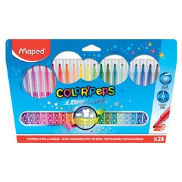 Maped Feutre COLOR'PEPS LONG LIFE, étui carton de 24