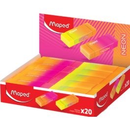 Maped Gomme en plastique NEON, présentoir de 20 x20
