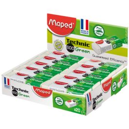 Maped Gomme plastique Technic  600 Green, présentoir de 20 x20