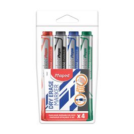 Maped Marqueur tableau blanc Marker'Peps Jumbo, étui de 4