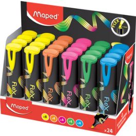 Maped Surligneur FLEX, pointe flexible, présentoir de 24 x24
