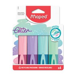 Maped Surligneur Glitter PASTEL, étui carton de 4