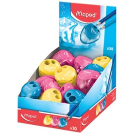 Maped Taille-crayon double i-gloo, assorti, présentoir de 30 x30