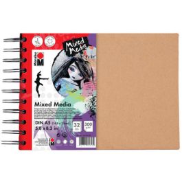 Marabu Cahier à spirale "Mixed Media", format A4, 300 g/qm,