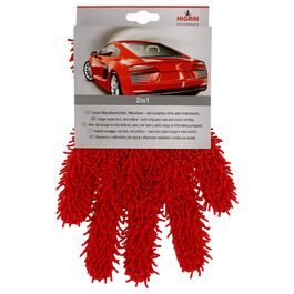 NIGRIN Gant de lavage avec doigts Performance, rouge