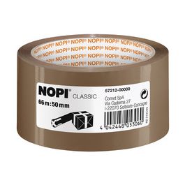 NOPI Ruban adhésif d'emballage en PP, 50 mm x 66 m, marron x6