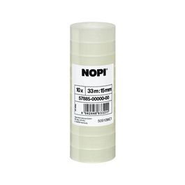 NOPI Ruban adhésif, pack filmé, 19 mm x 66 m, transparent