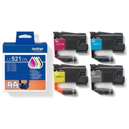 Cartouches d'origine LC521VAL Brother - multipack 4 couleurs : noire, cyan, magenta, jaune