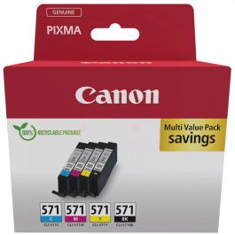 Cartouches d'origine 0386C008 / CLI-571 Canon - multipack 4 couleurs : noire, cyan, magenta, jaune