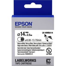 Gaines Thermorétractable d'origine C53S656903 / LK-6WBA14 Epson - noire, blanche