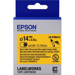 Gaines Thermorétractable d'origine C53S656905 / LK-6YBA14 Epson - noire, jaune