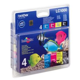 Cartouches d'origine LC1000VALBPDR Brother - multipack 4 couleurs : noire, cyan, magenta, jaune
