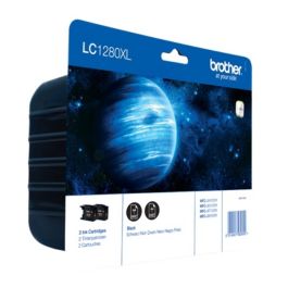 Cartouche d'origine LC1280XLBKBP2DR Brother - noire - pack de 2