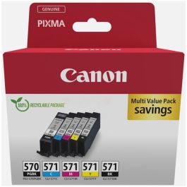 Cartouches d'origine 0372C006 / PGI-570 CLI-571 Canon - multipack 5 couleurs : noire, cyan, magenta, jaune