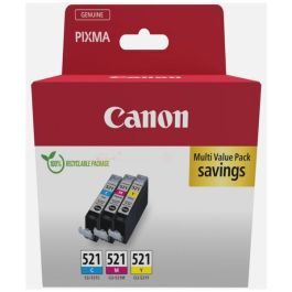 Cartouches d'origine 2934B010 / CLI-521 Canon - multipack 3 couleurs : cyan, magenta, jaune
