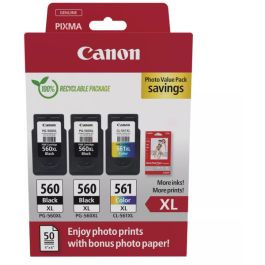 Cartouches d'origine 3712C012 / PG-560XL+CL-561XL Canon - multipack 3 couleurs : noire, multicouleur