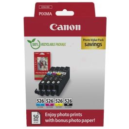 Cartouches d'origine 4540B017 / CLI-526 Canon - multipack 4 couleurs : noire, cyan, magenta, jaune