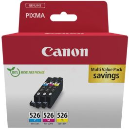 Cartouches d'origine 4541B012 / CLI-526 Canon - multipack 3 couleurs : cyan, magenta, jaune