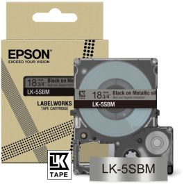 Ruban cassette d'origine C53S672094 / LK-5SBM Epson - noir, argenté