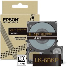Ruban cassette d'origine C53S672096 / LK-6BKP Epson - noir, or