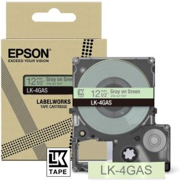 Ruban cassette d'origine C53S672105 / LK-4GAS Epson - gris, vert